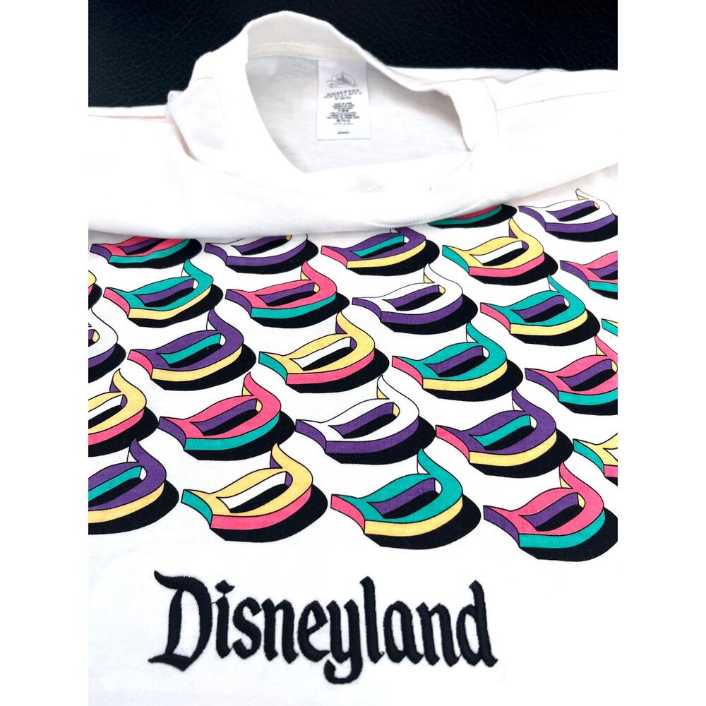 Disneyland Retro D Long Sleeve Adult White Tee - Size Med - NWT